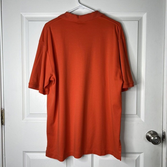 Vintage Hunt Club Orange Polo L/G Size short sleeve button down - Picture 3 of 4